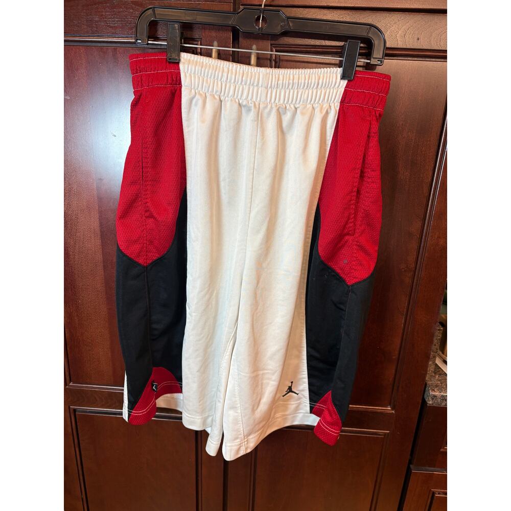 Air Jordan Basketball Shorts White/Red/Black Men's Size M